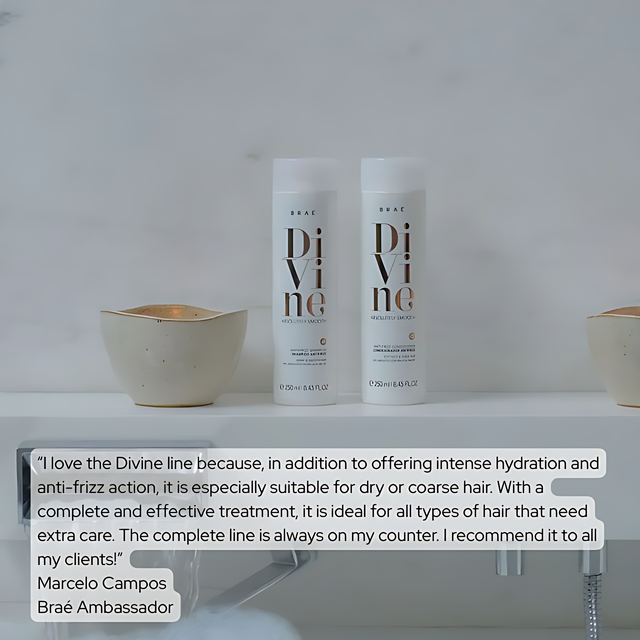 Braé Divine Shampoo + Conditioner Kit – Anti-Frizz Hydration, Humidity Defense & Silky Softness – 2 × 8.45 fl oz (250 mL) premium Brazilian haircare – Buy now at MKPBR.COM – Worldwide Shipping