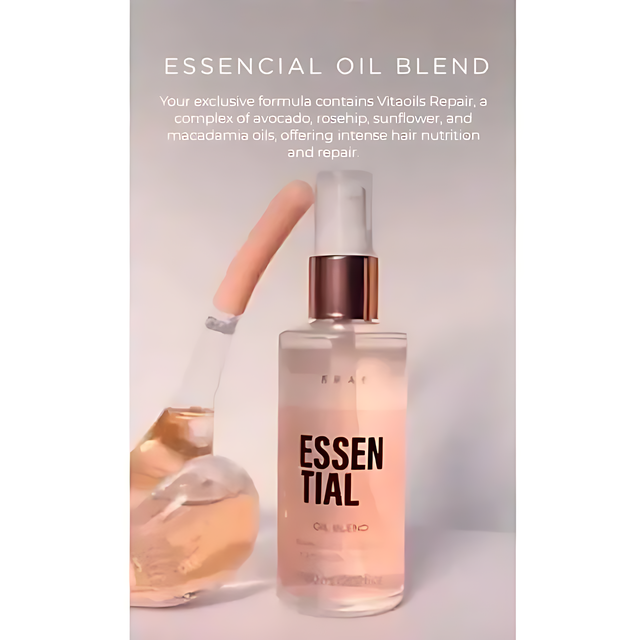 Braé Essential Oil Blend - Hydration & Repair Hair Oil - 2.03 fl oz (60ml) – Thermal protection for daily use and radiant, glossy shine – Buy now at MKPBR.COM – Worldwide Shipping