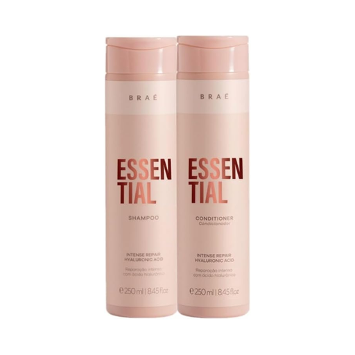 BRAÉ Essential Shampoo + Conditioner Kit – Prolonged Hydration, Repair & Daily Protection – 2 × 8.45 fl oz (250 mL) premium Brazilian haircare – Buy now at MKPBR.COM – Worldwide Shipping
