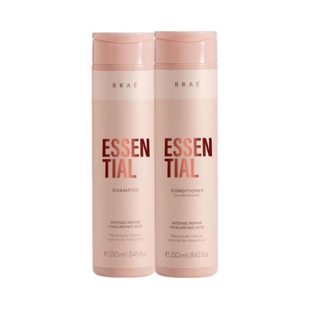 BRAÉ Essential Shampoo + Conditioner Kit – Prolonged Hydration, Repair & Daily Protection – 2 × 8.45 fl oz (250 mL) premium Brazilian haircare – Buy now at MKPBR.COM – Worldwide Shipping
