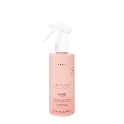 BRAÉ Go Curly Cachos e Crespos Day After Revitalizing Conditioning Spray – Curl Refresh & Heat Protection – 8.79 fl oz (260 mL) hero image – Buy now at MKPBR.COM – Worldwide Shipping