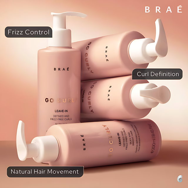 Braé Go Curly Leave-In curl activator for defined curls, frizz control, and natural movement without weighing hair down – Buy now at MKPBR.COM – Worldwide Shipping