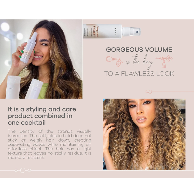 BRAÉ Gorgeous Volume Texturizing Spray – Volume, Texture & Heat Protection for Fine Hair – 3.38 fl oz (100 mL) blow dry and brush styling – Buy now at MKPBR.COM – Worldwide Shipping

