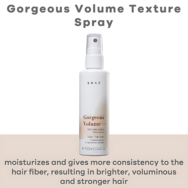 Braé Gorgeous Volume Texturizing Spray – Volume, Texture & Heat Protection for Fine Hair – 3.38 fl oz (100 mL) volume and body finish – Buy now at MKPBR.COM – Worldwide Shipping
