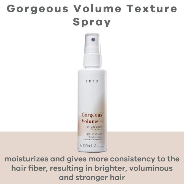 BRAÉ Gorgeous Volume Texturizing Spray – Volume, Texture & Heat Protection for Fine Hair – 3.38 fl oz (100 mL) volume and body finish – Buy now at MKPBR.COM – Worldwide Shipping
