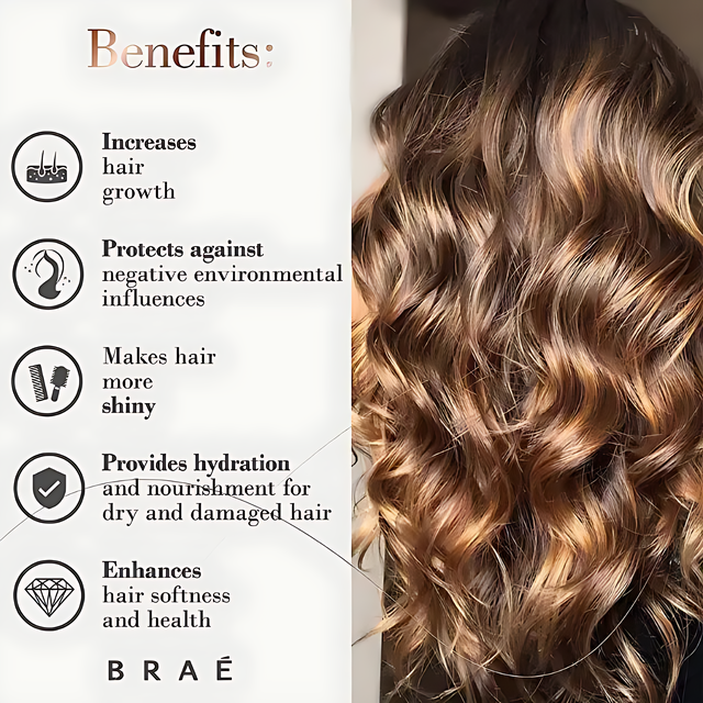 Braé Revival Gorgeous Shine Oil - Deep Reconstruction Hair Oil - 2.03 fl oz (60ml) – Seals cuticles for ultimate radiance and hair health – Buy now at MKPBR.COM – Worldwide Shipping