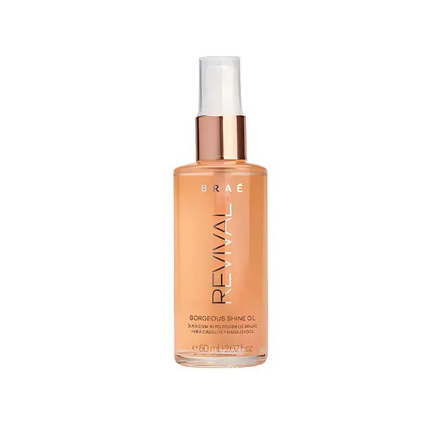Braé Revival Gorgeous Shine Oil - Deep Reconstruction Hair Oil - 2.03 fl oz (60ml) – Intensive repair for damaged hair with luminous shine – Buy now at MKPBR.COM – Worldwide Shipping