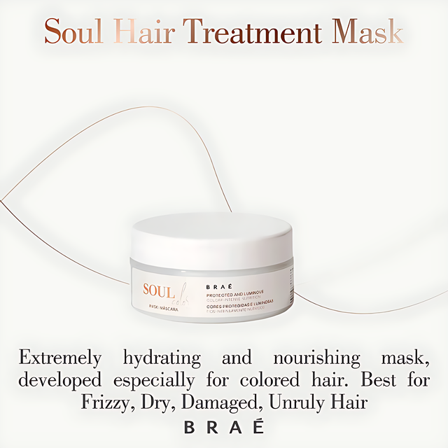 Braé Soul Color Hair Treatment Mask – Color Protection, Hydration & Nourishment – 6.76 oz (200 g) premium Brazilian color care – Buy now at MKPBR.COM – Worldwide Shipping