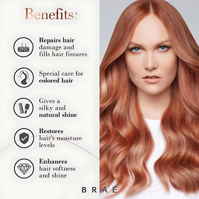 Braé Soul Color Hair Treatment Mask – Color Protection, Hydration & Nourishment – 6.76 oz (200 g) shine and softness focus – Buy now at MKPBR.COM – Worldwide Shipping