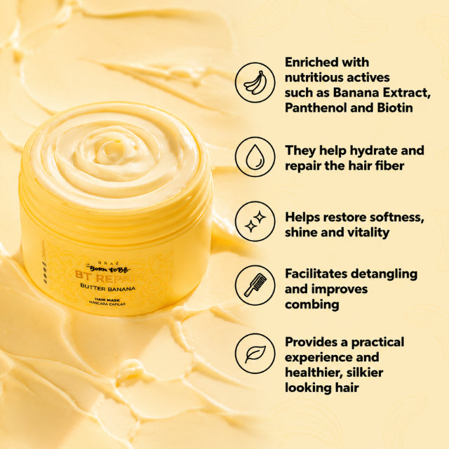 BRAÉ Stages by Bruna Tavares Repair Butter Banana Conditioning Mask – Nourishing Restore, Silky Softness & Vitality – 7.05 oz (200 g) silkiness results focus – Buy now at MKPBR.COM – Worldwide Shipping