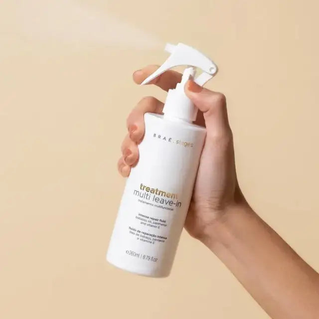 BRAÉ Stages Leave-In Multi Condicionante (260ml) - Offers effective thermal protection and superior frizz control for aligned hair – Buy now at MKPBR.COM – Worldwide Shipping
