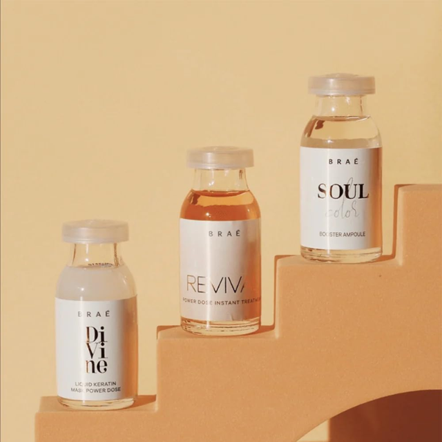 BRAÉ Super Hydration Ampoules Kit – 3-Week Color Care Schedule – 3 × 0.44 fl oz (13 mL) 3-minute treatment step – Buy now at MKPBR.COM – Worldwide Shipping