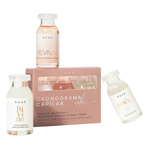 BRAÉ Super Hydration Ampoules Kit – 3-Week Color Care Schedule – 3 × 0.44 fl oz (13 mL) hero image – Buy now at MKPBR.COM – Worldwide Shipping