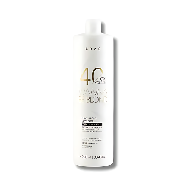 Braé Wanna Be Blond Oxidizing Emulsion 40 Vol (900ml) - High-performance oxidizer for maximum lift, enriched with protective oils – Buy now at MKPBR.COM – Worldwide Shipping