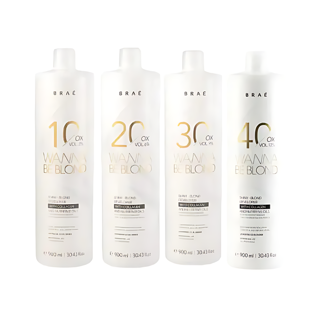 Braé Wanna Be Blond Oxidizing Emulsion (10, 20, 30, 40 Vol) - Versatile professional range for all hair lightening and coloring needs – Buy now at MKPBR.COM – Worldwide Shipping