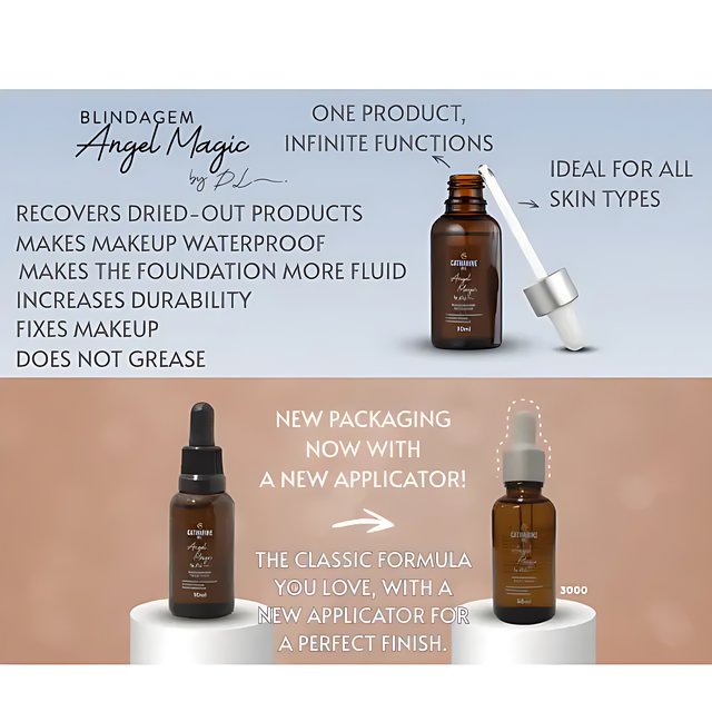 Catharine Hill Angel Magic Blindagem: Waterproof Skin & Eye Primer by Pri Lessa 1.01 fl oz (30ml) – Authentic Brazilian beauty primer for face and eyes – Buy now at MKPBR.COM – Worldwide Shipping