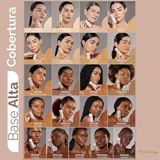 Catharine Hill Angel Wings High Coverage Foundation by Pri Lessa – Waterproof & Hydrating 1.35 fl oz (40ml) – Authentic Brazilian long-lasting base – Buy now at MKPBR.COM – Worldwide Shipping