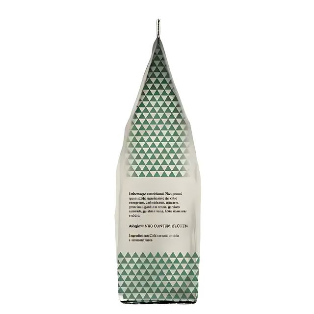 Baggio Café Chocolate Mint Flavored Coffee with ingredients list, emphasizing 100% Arabica beans from Brazil. – Buy now at MKPBR.COM – Worldwide Shipping
