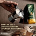 Orfeu Bourbon Amarelo Ground Coffee  – A bright cup of coffee brewed from Orfeu Bourbon Amarelo old package, with the bag blurred in the background, suggesting a refreshing start to the day. – Buy now at MKPBR.COM – Worldwide Shipping