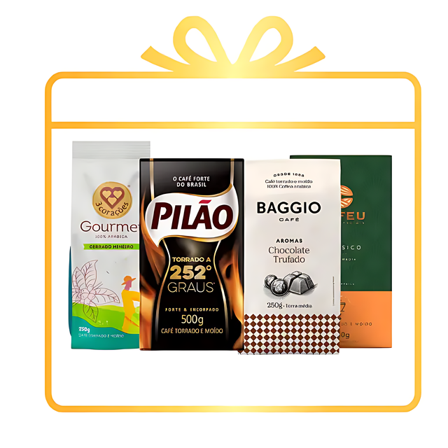 MKPBR Brazilian Coffee Gift Set with Pilão