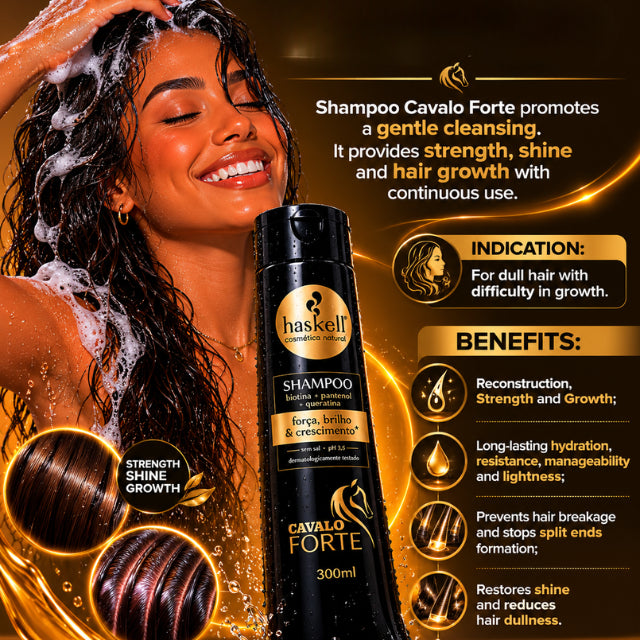 Haskell Cavalo Forte Duo Kit 10.14 oz - Supports Healthy Hair Growth - Buy now at MKPBR.COM – Worldwide Shipping