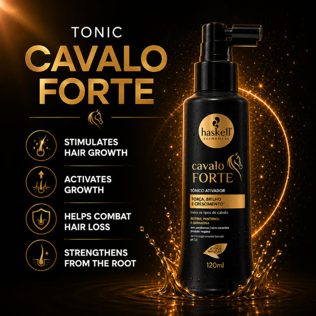 Haskell Cavalo Forte Scalp Tonic 4.06 oz - Reconstructs & Reduces Breakage - Buy now at MKPBR.COM – Worldwide Shipping