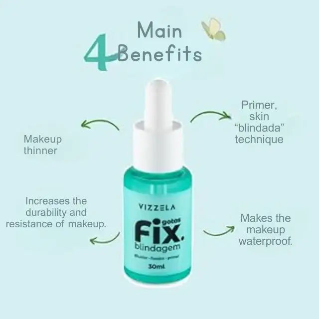Brazilian Makeup Shielding Drops – Vizzela Gotas Fix – 1.01 fl oz (30ml) – Buy now at MKPBR.COM – Worldwide Shipping