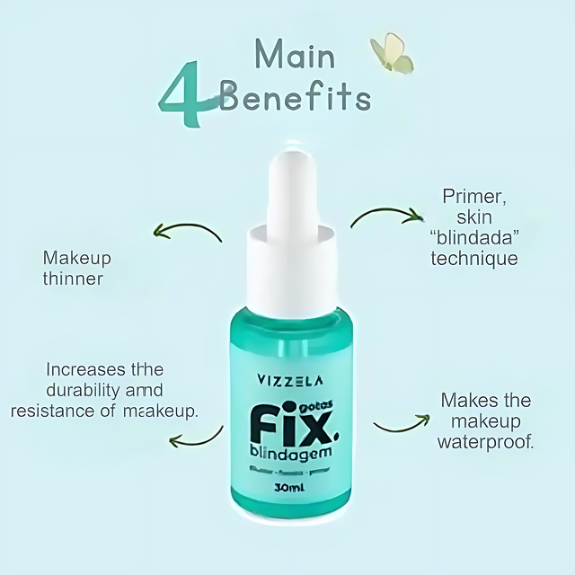 Brazilian Makeup Shielding Drops – Vizzela Gotas Fix – 1.01 fl oz (30ml) – Buy now at MKPBR.COM – Worldwide Shipping