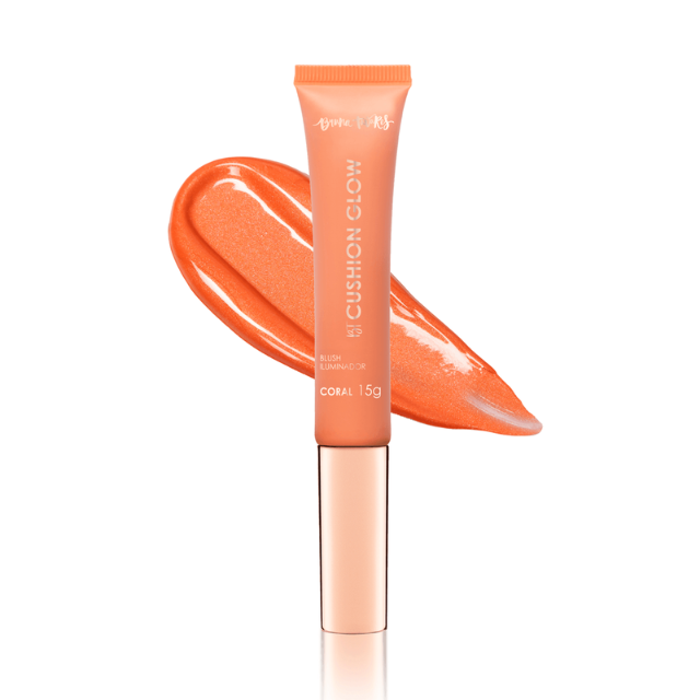 Bruna Tavares BT Cushion Glow Liquid Blush Coral Orange Shimmer – Buy now at MKPBR.COM – Worldwide Shipping