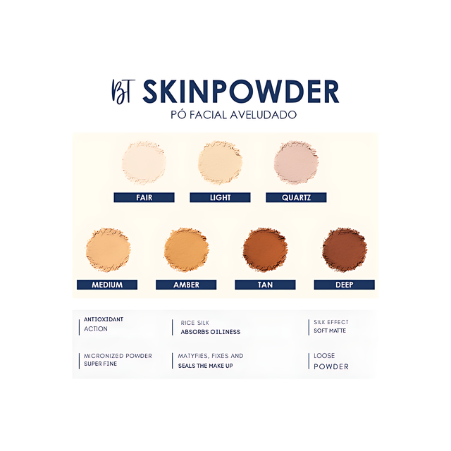 Bruna Tavares BT Skinpowder Rice Silk Oil Control Technology – Buy now at MKPBR.COM – Worldwide Shipping
