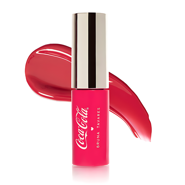 Bruna Tavares x Coca-Cola Oil Tint Shade Bold Cherry Pink – Buy now at MKPBR.COM – Worldwide Shipping