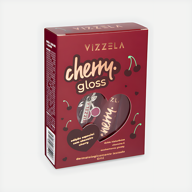 Buy Vizzela Cherry Gloss Keychain Lip Gloss – Cherry Tint, Hyaluronic Acid & Vitamin E – 0.24 oz (7g) – Buy now at MKPBR.COM – Worldwide Shipping