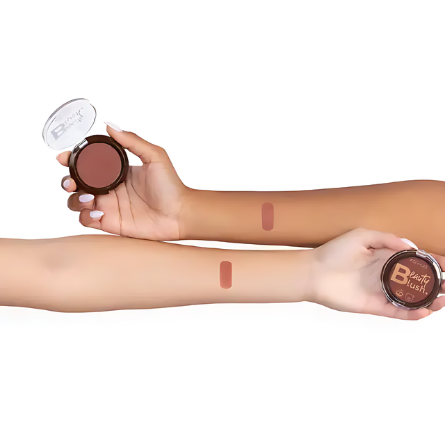 Buy Vizzela + La's Beauty Blush Compact – Red Mocha – Natural Finish, Vitamin E – Buy now at MKPBR.COM – Worldwide Shipping