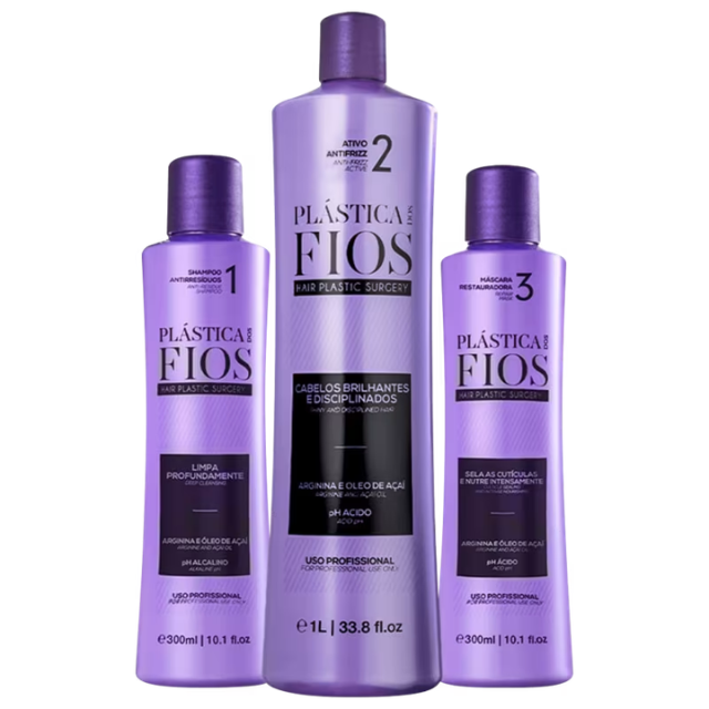 Cadiveu Professional Plástica dos Fios Thermal Sealing Smoothing Kit (3-Piece) for Frizz Control + Shine option A Ativo 1 L plus Shampoo 300 ml plus Mask 300 ml – Buy now at MKPBR.COM – Worldwide Shipping
