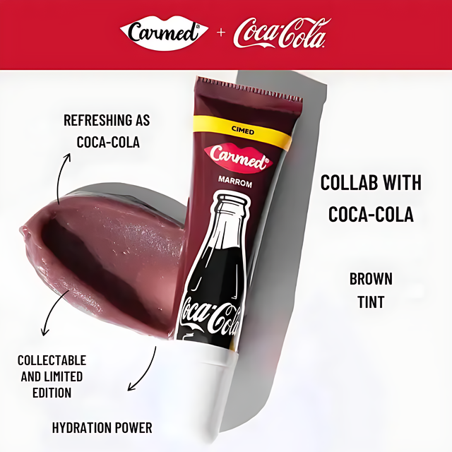 Carmed Coca-Cola Lip Balm Brown–  0.35 oz (10g) – Essential lip care with a fun, refreshing sensation from Brazil – Buy now at MKPBR.COM – Worldwide Shipping