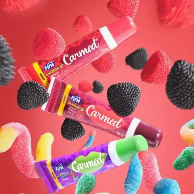 Carmed Fini Lip Balm Kit: Amora, Amora Intensa, Minhocas – 3 x 0.35 oz (10g) – Delightful Amora, Amora Intensa, Minhocas scents in one kit – Buy now at MKPBR.COM – Worldwide Shipping