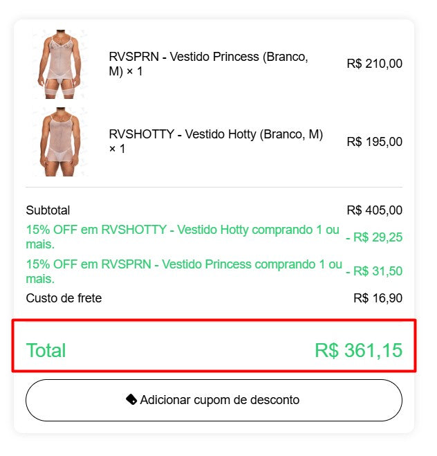 Personal Shopper | اشترِ من البرازيل - ريكوك كوتور - (أبيض) ملابس - 2 عنصر (DDP)