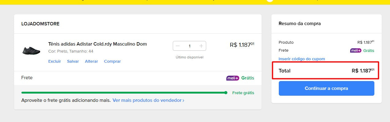 Personal Shopper | Comprar do Brasil -Tênis adidas Adistar Cold.rdy Masculino 44BR - 1 item- DDP