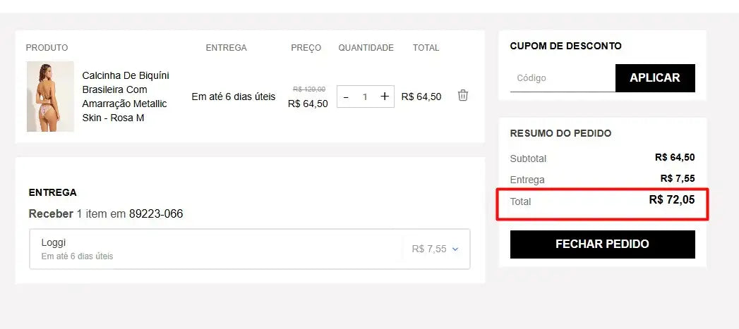 Personal Shopper | Kaufen Sie aus Brasilien - Calcinha De Biquíni Brasileira Com Amarração Metallic Skin - Rosa - 1 Einheit (DDP)