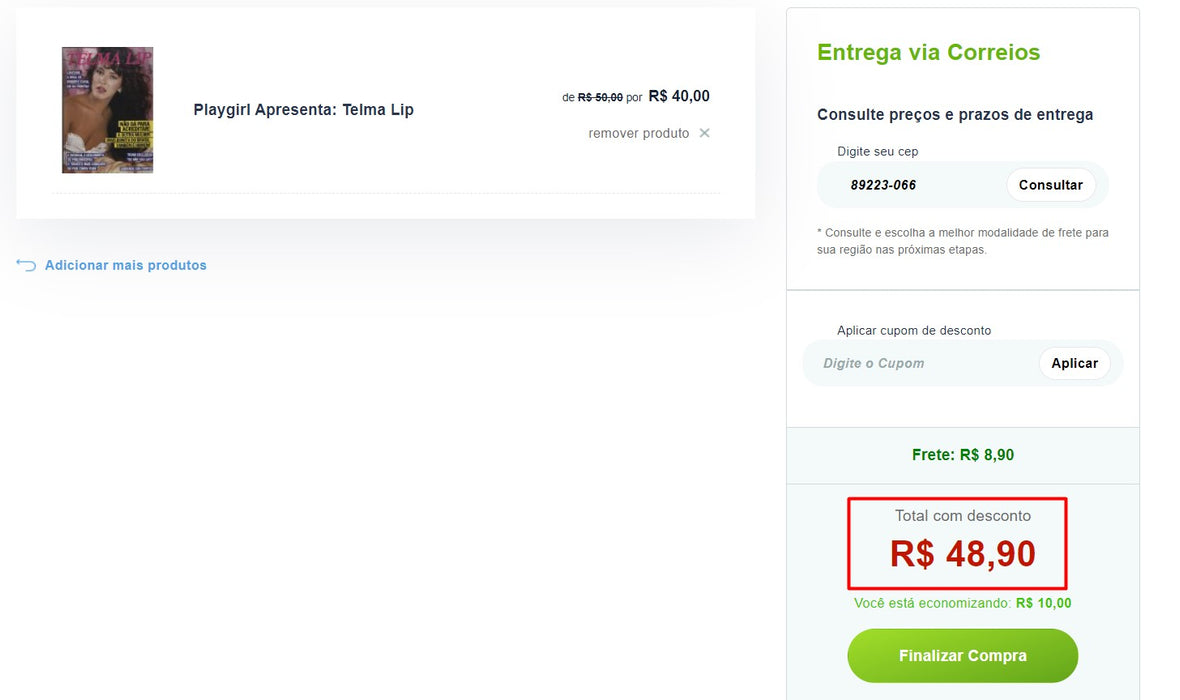 المتسوق الشخصي | الشراء من البرازيل -Playgirl Apresenta: Telma Lip - قطعة واحدة - DDP
