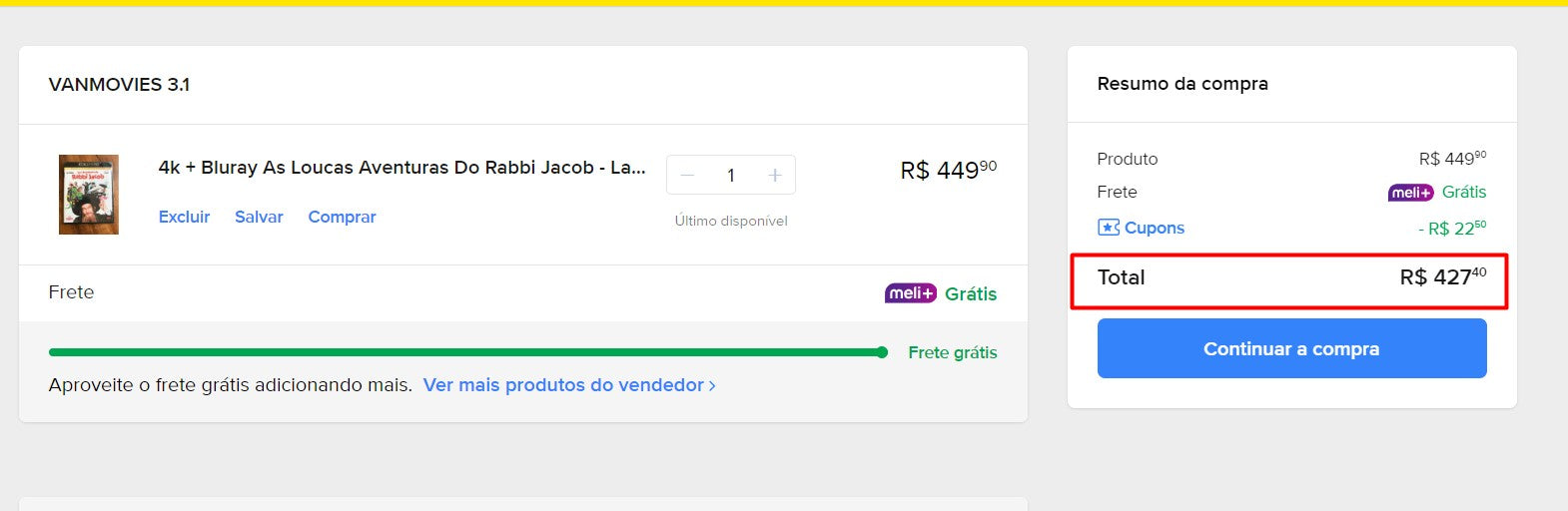 Personal Shopper | Buy from Brazil -4k + Bluray As Loucas Aventuras Do Rabbi Jacob - Lacrado- 1 item-  DDP