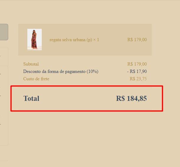 Comprador pessoal | Compre do Brasil -REGATA SELVA URBANA - 1 item (DDU)