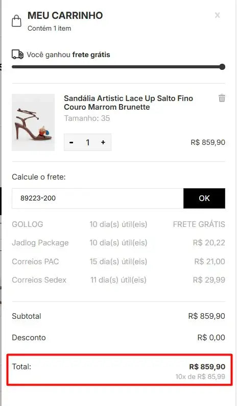 Personal Shopper | Buy from Brazil - Sandália Artistic Lace Up Salto Fino Couro Marrom Brunette - 1 pairs - (DDP)