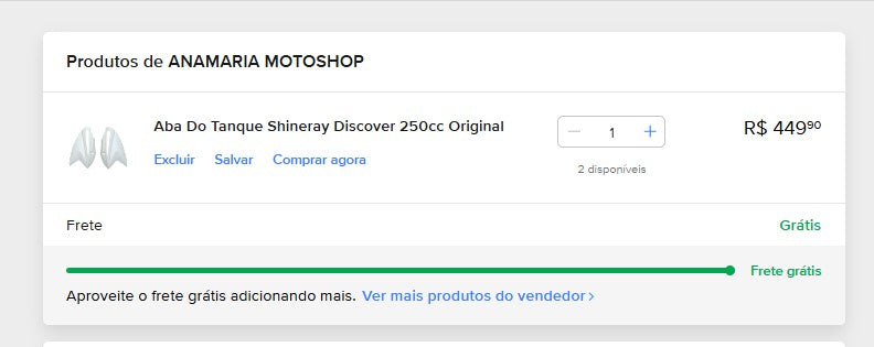 Personal Shopper | Buy from Brazil -Aba Do Tanque Shineray Discover 250cc Original -1 items-  DDP