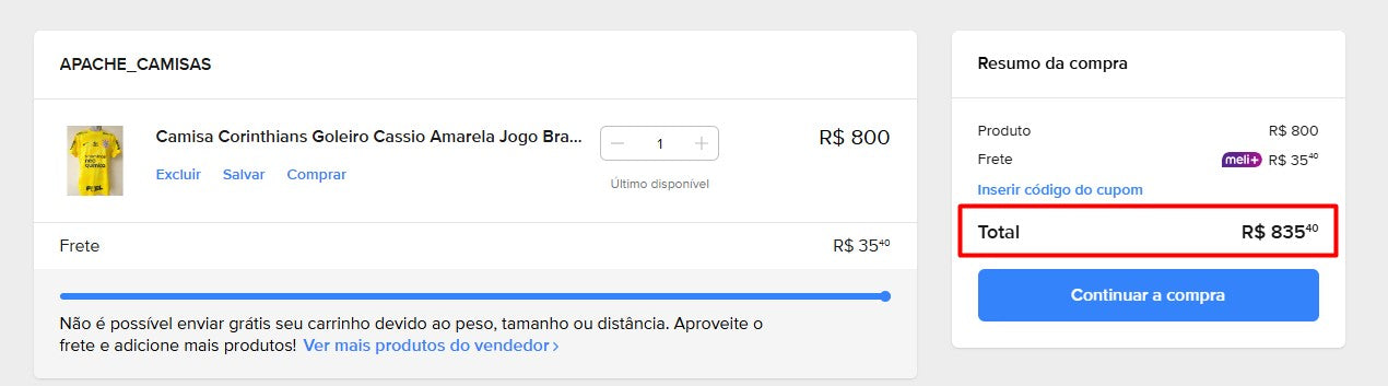 Personal Shopper | Compre do Brasil -Camisa Corinthians Goleiro Cassio Amarela Jogo Sutiã 2023 2024- 1 item- DDP