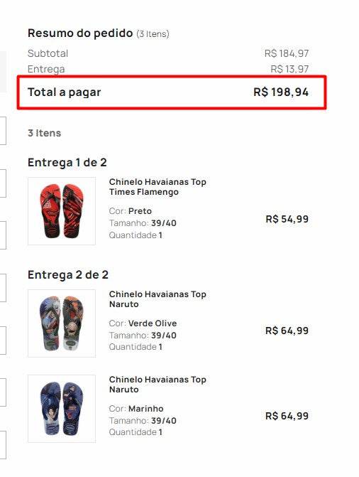 Personal Shopper | Buy from Brazil - Havaianas Brazil - 3 pairs - DDP