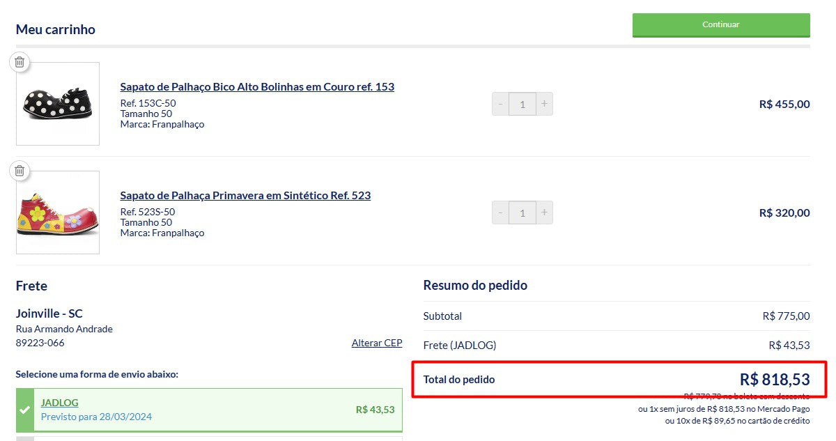 パーソナルショッパー | ブラジルから購入 - ピエロの靴 - 2 足 (DDP)