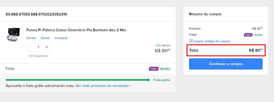 Osobní nakupující | Koupit z Brazílie - Forma P/Fábrica Cubas Cimenticio Pia Banheiro Abs 2 Mm - 1 položka (DDP)