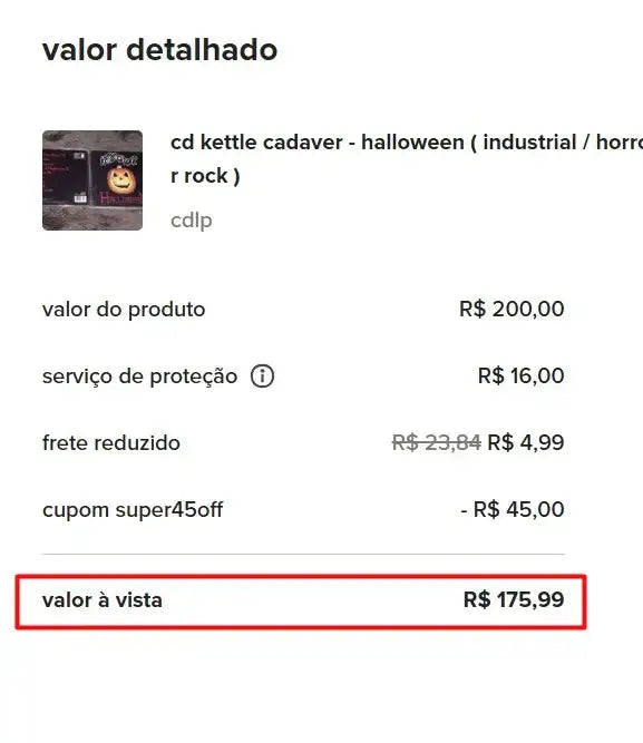 Persönlicher Einkäufer | Kaufen aus Brasilien - CD Kessel Kadaver - Halloween (Industriell / Horror Rock)em (DDP)