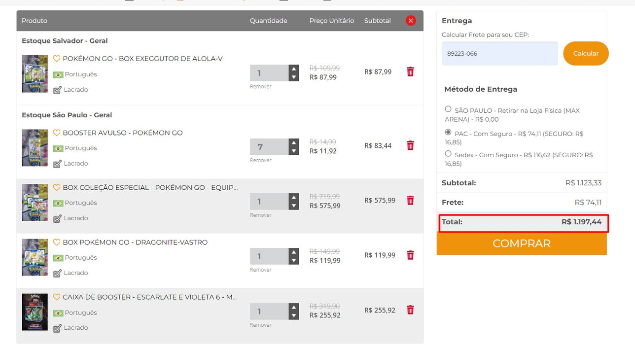 Personal Shopper | Buy from Brazil - BOX CARDS POKÉMON - 11 items-  DDP